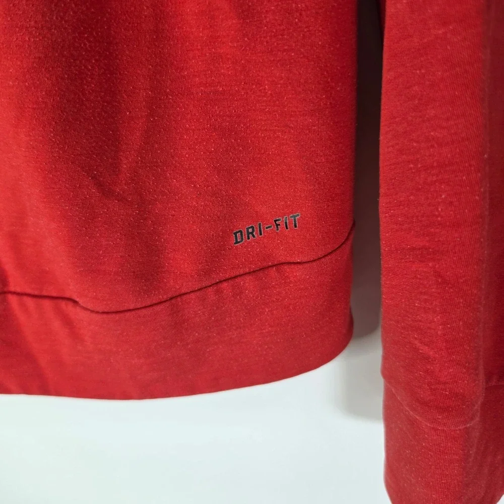 Nike Dri-FIT Mens Large Red Full-Zip Hoodie Sweatshirt Jacket Space-Dye Gray